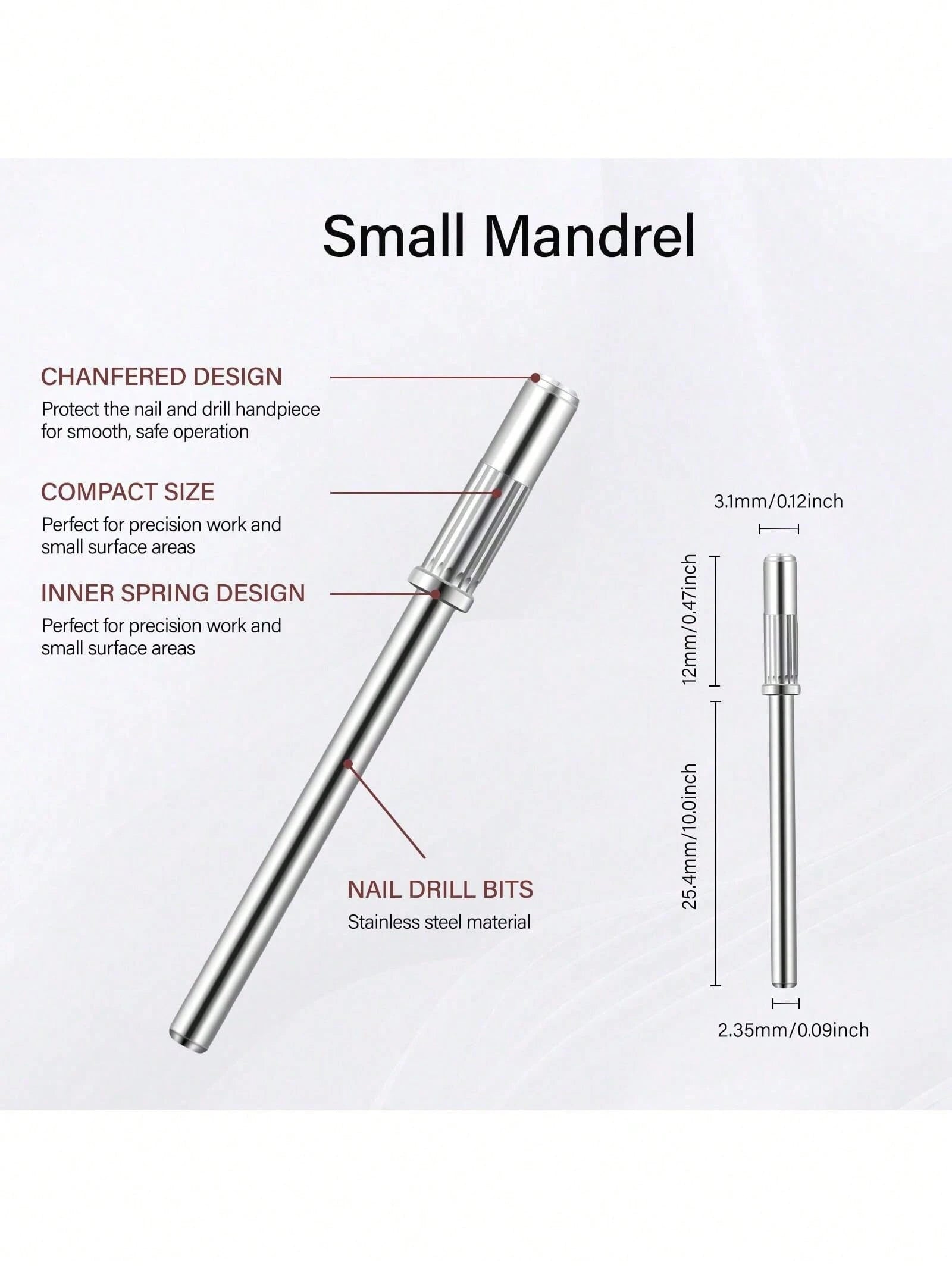 50Pcs Mini Nail Sanding Bands With Mandrel Bit, Available In 180/240 Grit Options, Fits Most Nail Drills For Acrylic Gel Shaping & Removal, For Home Salon & Beginners, Practical Supply For Fall Manicu
