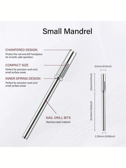 50Pcs Mini Nail Sanding Bands With Mandrel Bit, Available In 180/240 Grit Options, Fits Most Nail Drills For Acrylic Gel Shaping & Removal, For Home Salon & Beginners, Practical Supply For Fall Manicu