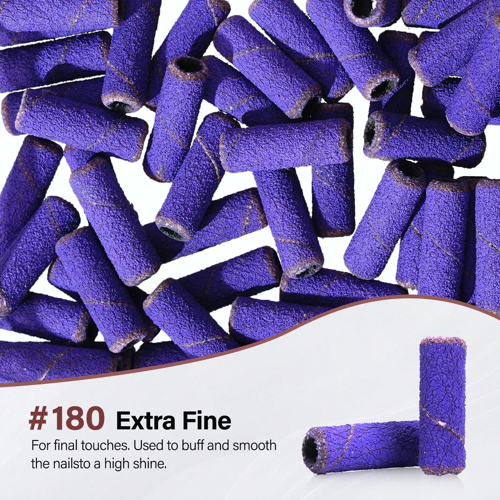 50Pcs Mini Nail Sanding Bands With Mandrel Bit, Available In 180/240 Grit Options, Fits Most Nail Drills For Acrylic Gel Shaping & Removal, For Home Salon & Beginners, Practical Supply For Fall Manicu