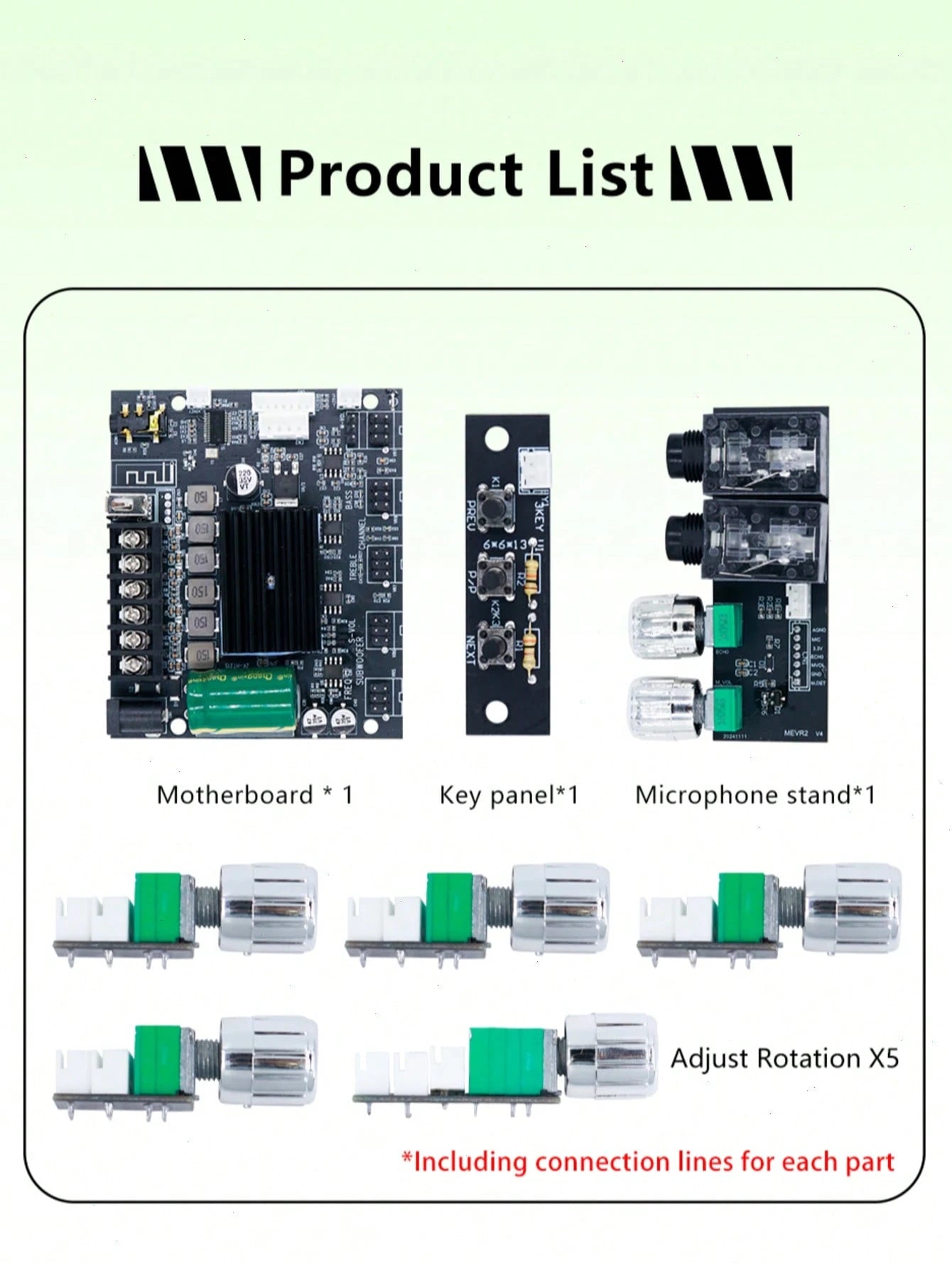 50W*50W*100W Car Power Amplifier Board- High Power Digital Audio Amplifier Module, 2.1 Channel Stereo With Bass And Treble Control