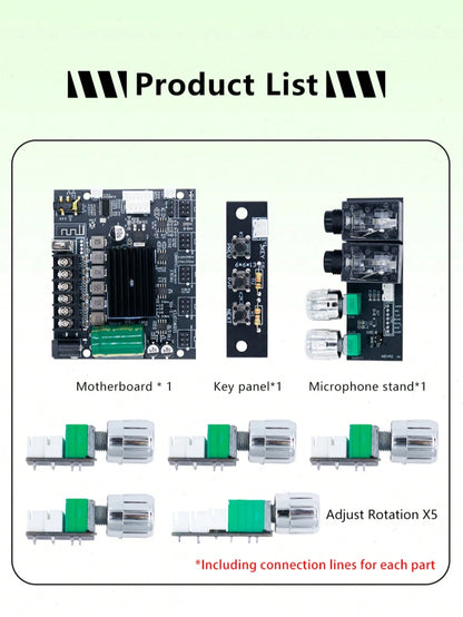 50W*50W*100W Car Power Amplifier Board- High Power Digital Audio Amplifier Module, 2.1 Channel Stereo With Bass And Treble Control