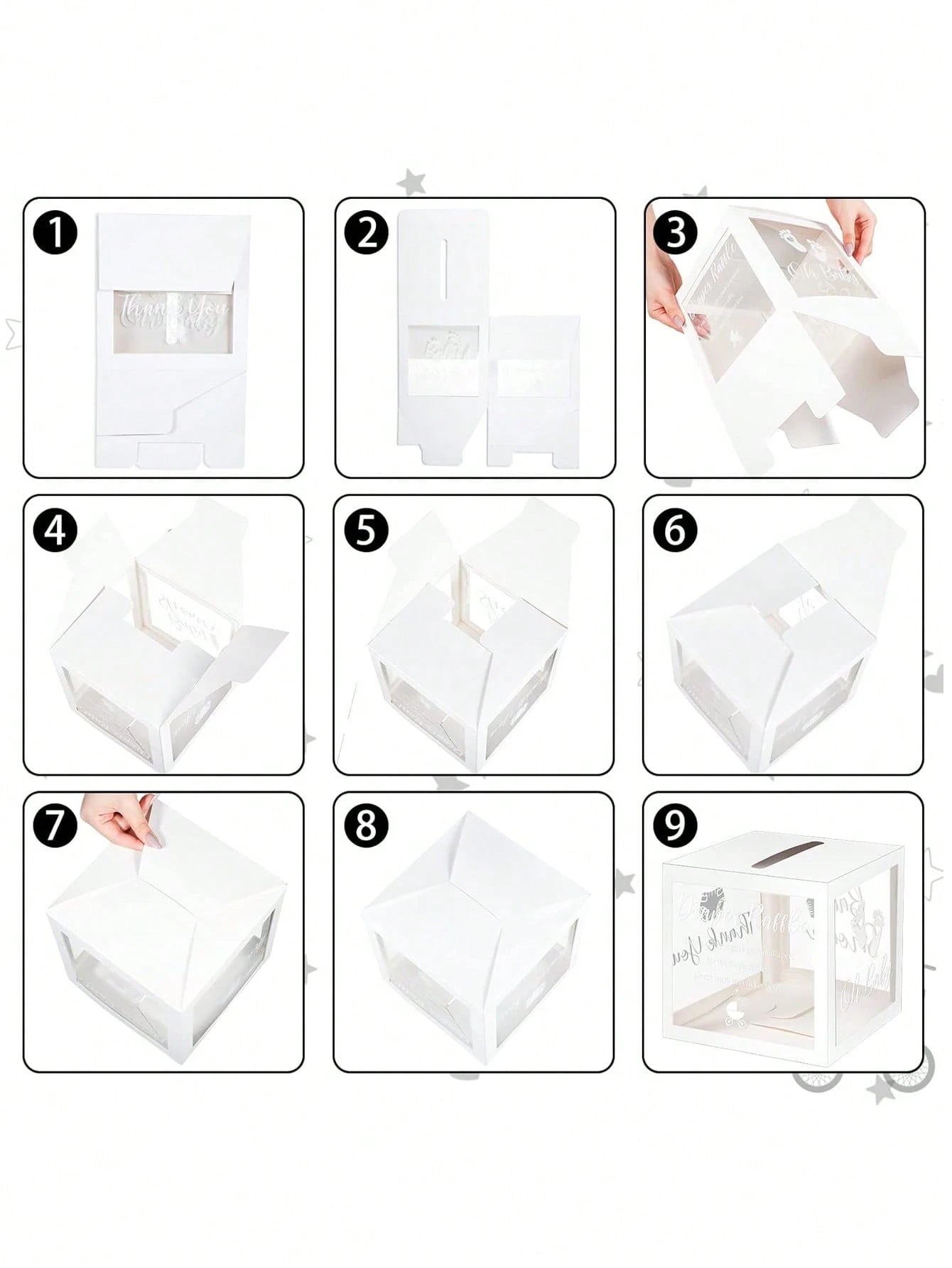 51pcs/Set Baby Shower Diaper Raffle Box Set- Transparent PVC Raffle Box, Includes "Diaper Raffle" Sign, Suitable For Baby Shower Celebration, Baby Shower Supplies, Party Voting Box, Diaper Box