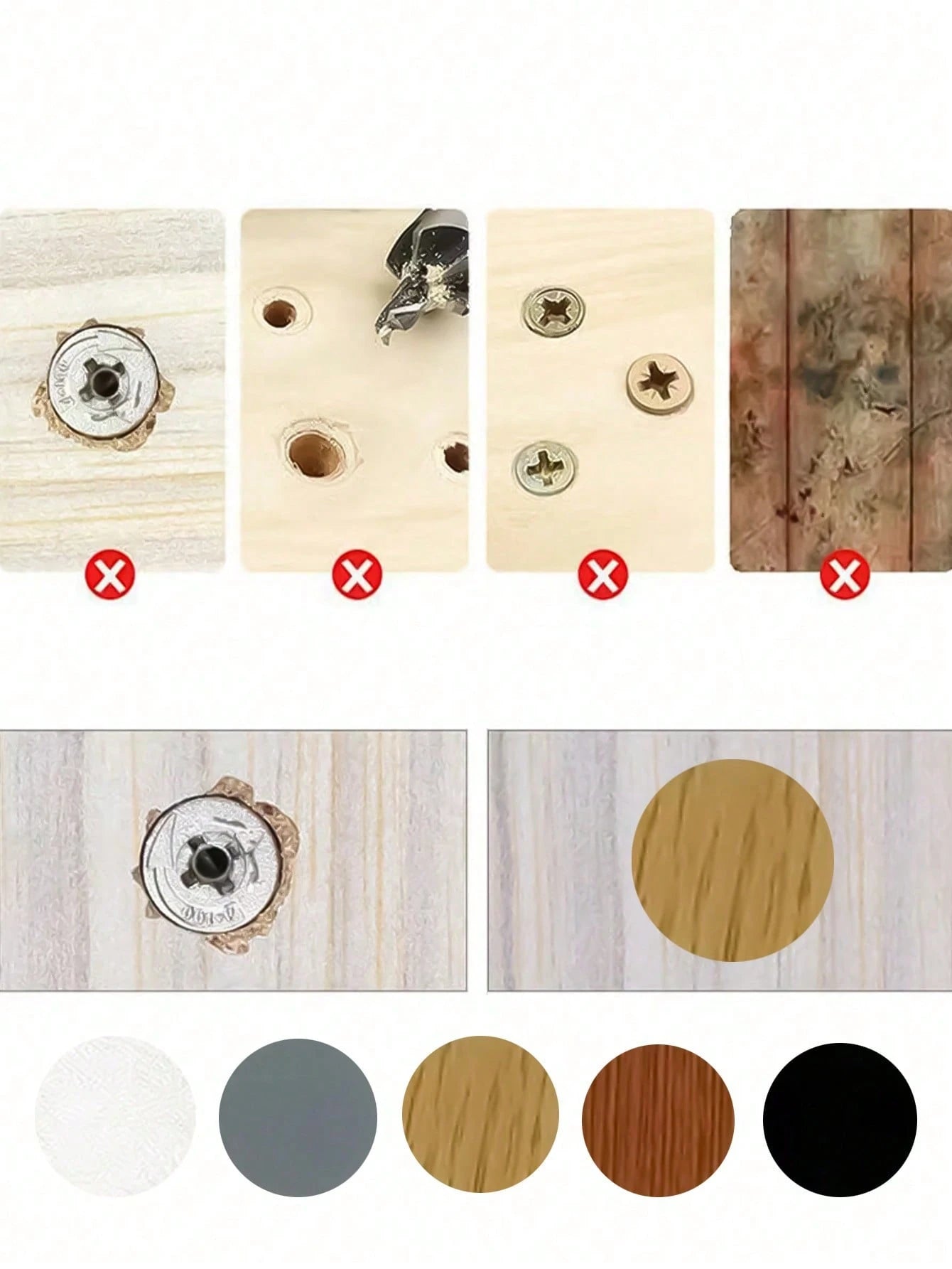 54pcs Furniture Screw Hole Self-Adhesive Seal Sticker