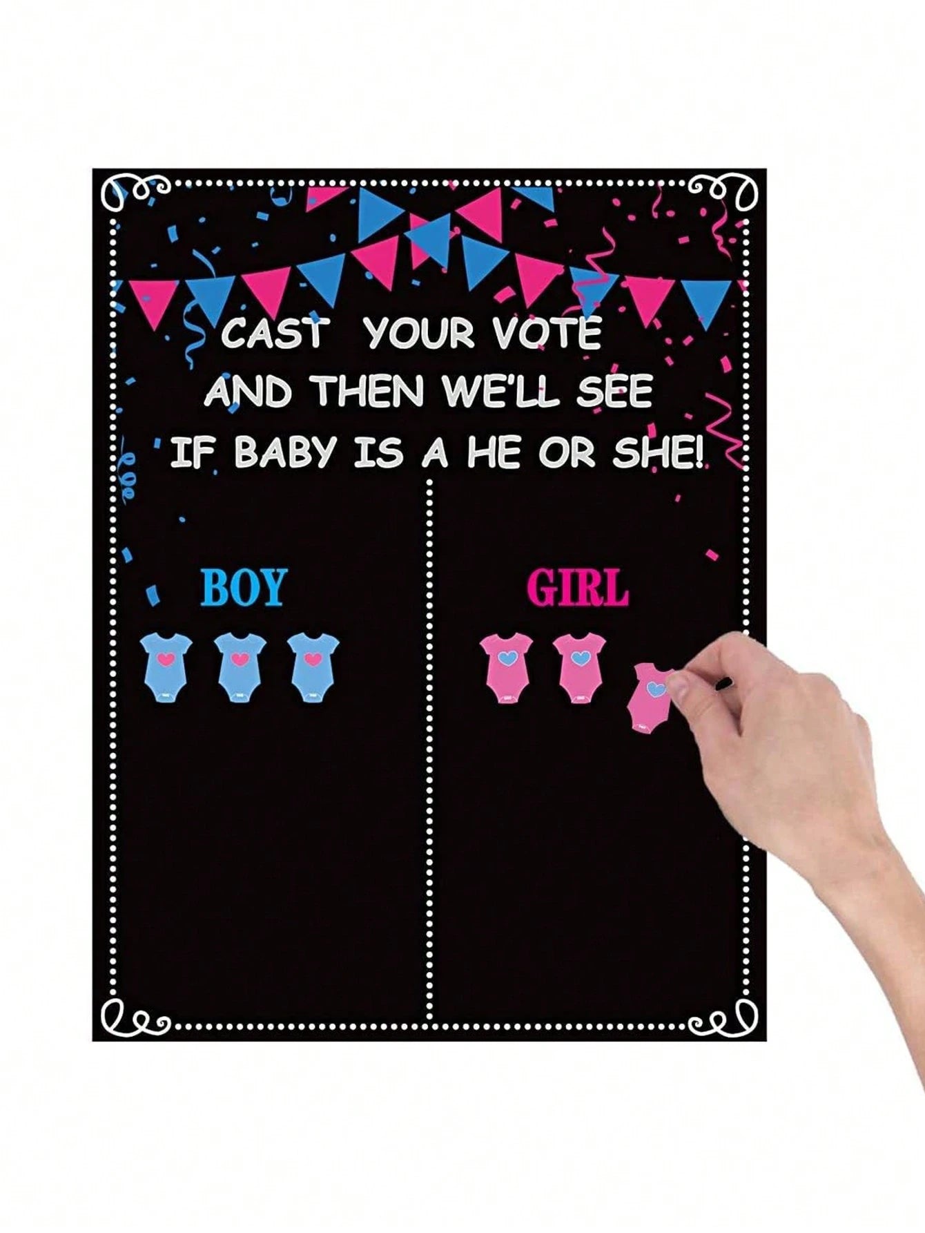 54pcs Gender Reveal Party Decorations- Gender Reveal Voting Game, Gender Reveal Ideas, Boy Or Girl, Baby Shower Party Games, Gender Reveal Voting Party Supplies, Gender Reveal Decorations, Baby Showe