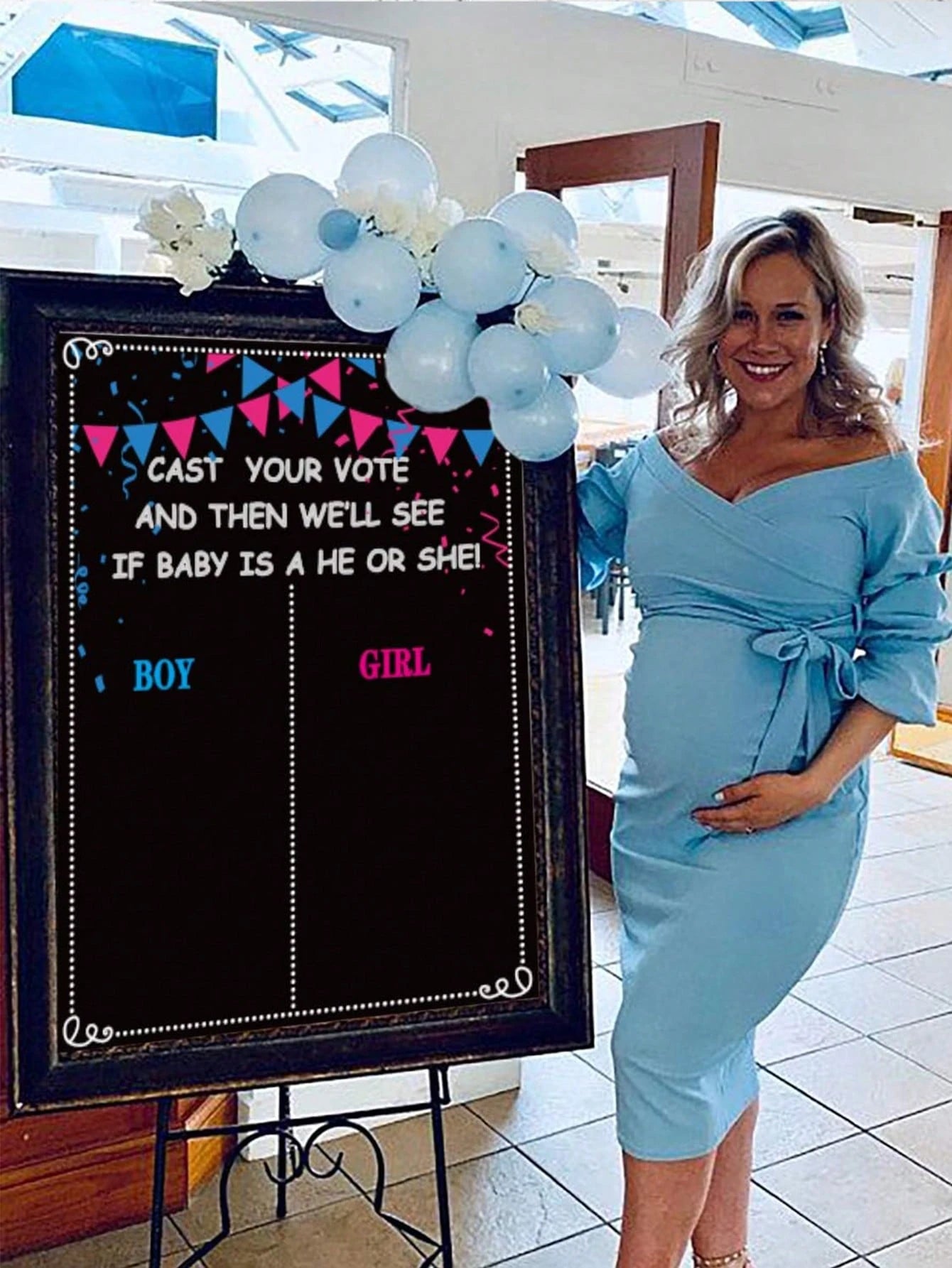 54pcs Gender Reveal Party Decorations- Gender Reveal Voting Game, Gender Reveal Ideas, Boy Or Girl, Baby Shower Party Games, Gender Reveal Voting Party Supplies, Gender Reveal Decorations, Baby Showe