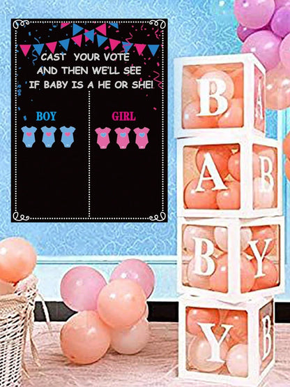 54pcs Gender Reveal Party Decorations- Gender Reveal Voting Game, Gender Reveal Ideas, Boy Or Girl, Baby Shower Party Games, Gender Reveal Voting Party Supplies, Gender Reveal Decorations, Baby Showe