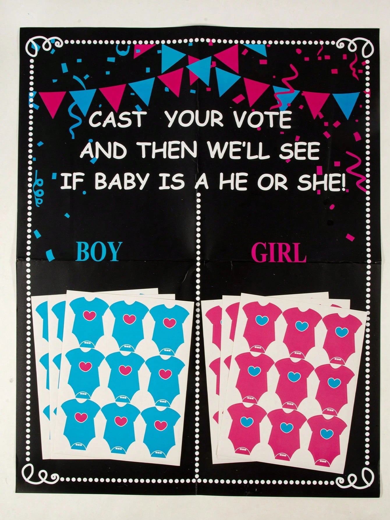 54pcs Gender Reveal Party Decorations- Gender Reveal Voting Game, Gender Reveal Ideas, Boy Or Girl, Baby Shower Party Games, Gender Reveal Voting Party Supplies, Gender Reveal Decorations, Baby Showe
