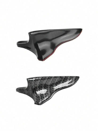 5pcs Carbon Fiber Black Shark Fin Car Roof Decorative Pieces, Fashionable Bumper Decor, Enhance Exterior Appearance, Auto Accessories