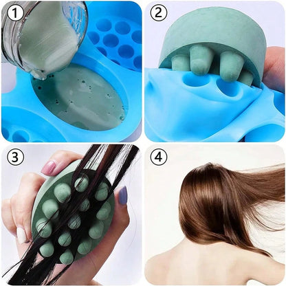 5PCS Massage Soap Mold Set, 4 Cavities Silicone Soap Mold For Soap Making, Lotion Bars Molding Soap Making Tool Supplies, Handmade Hair Brush Shampoo Bar Molds