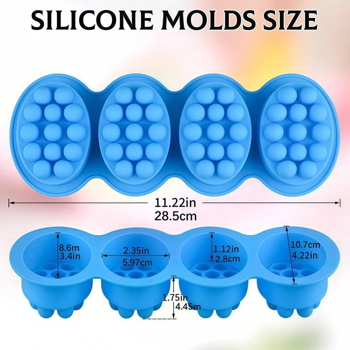 5PCS Massage Soap Mold Set, 4 Cavities Silicone Soap Mold For Soap Making, Lotion Bars Molding Soap Making Tool Supplies, Handmade Hair Brush Shampoo Bar Molds