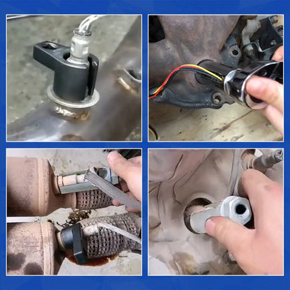 5Pcs Oxygen Sensor Removal & Thread Chaser Tool Set| O2 Sensor Socket Set For Automotive Oxygen Sensors, Oxygen Sensor Socket Set, 22mm Offset Wrench With 3/8" & 1/2" Drives