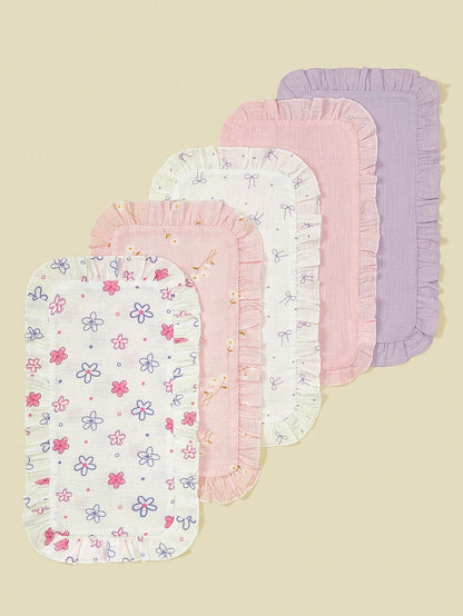 5pcs/Pack Soft & Comfortable Cotton Baby Bibs, Burp Cloths