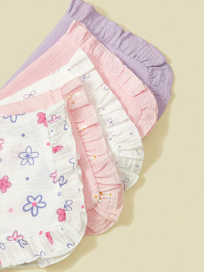 5pcs/Pack Soft & Comfortable Cotton Baby Bibs, Burp Cloths