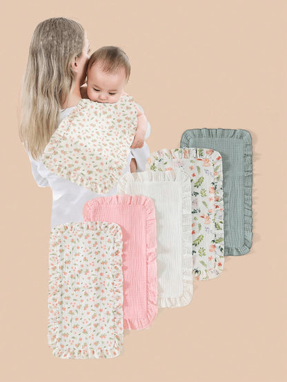 5pcs/Pack Soft & Comfortable Cotton Baby Bibs, Burp Cloths