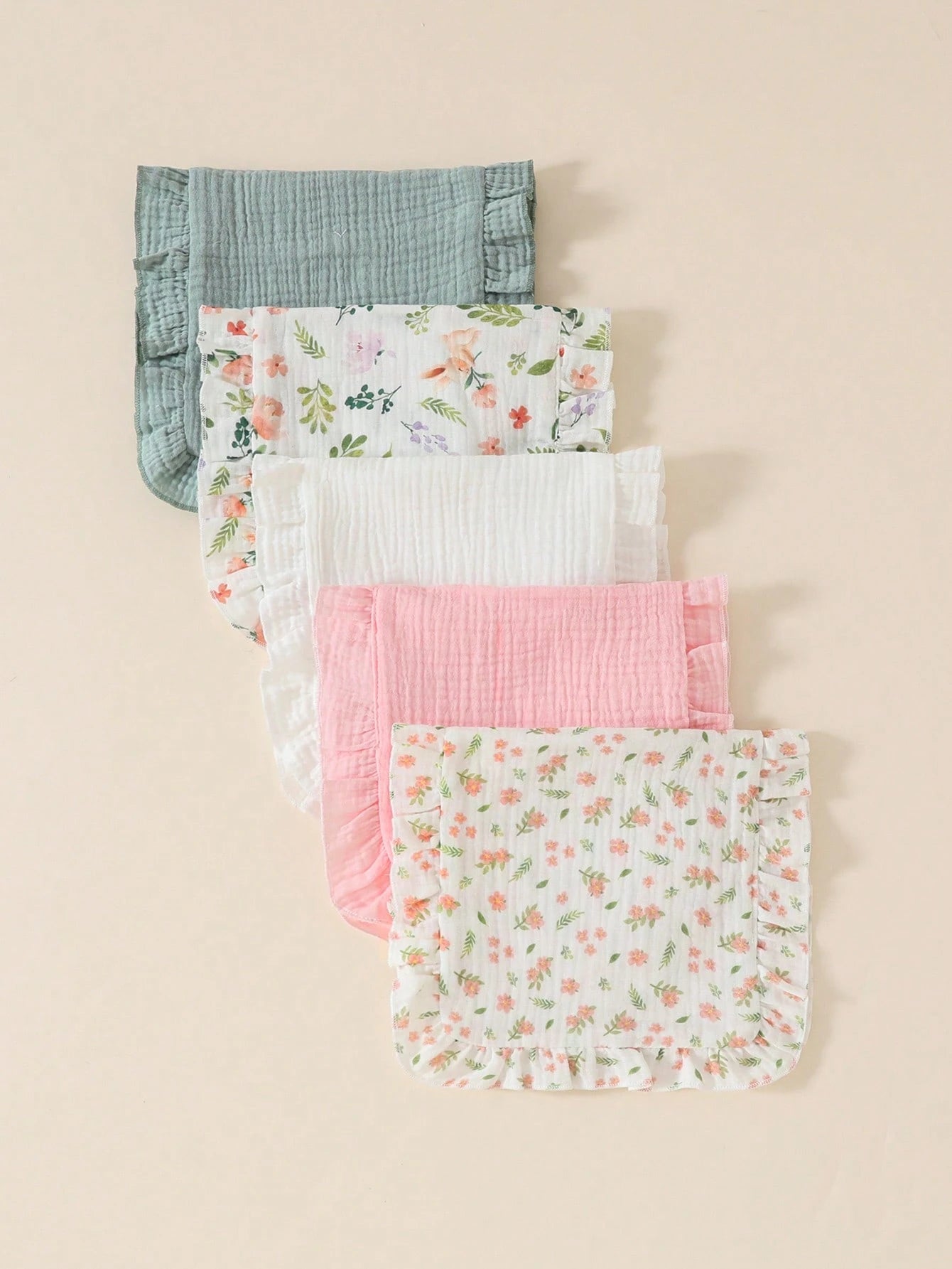 5pcs/Pack Soft & Comfortable Cotton Baby Bibs, Burp Cloths