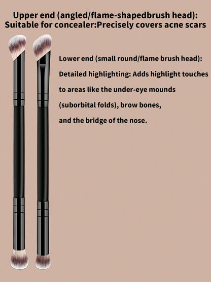 5pcs Professional Makeup Brush Set, Portable Travel Makeup Brushes, Double-Ended Multi-Function Makeup Tools Kit Including Foundation Brush, Powder Brush, Blush Brush, Concealer Brush, Contour Brush