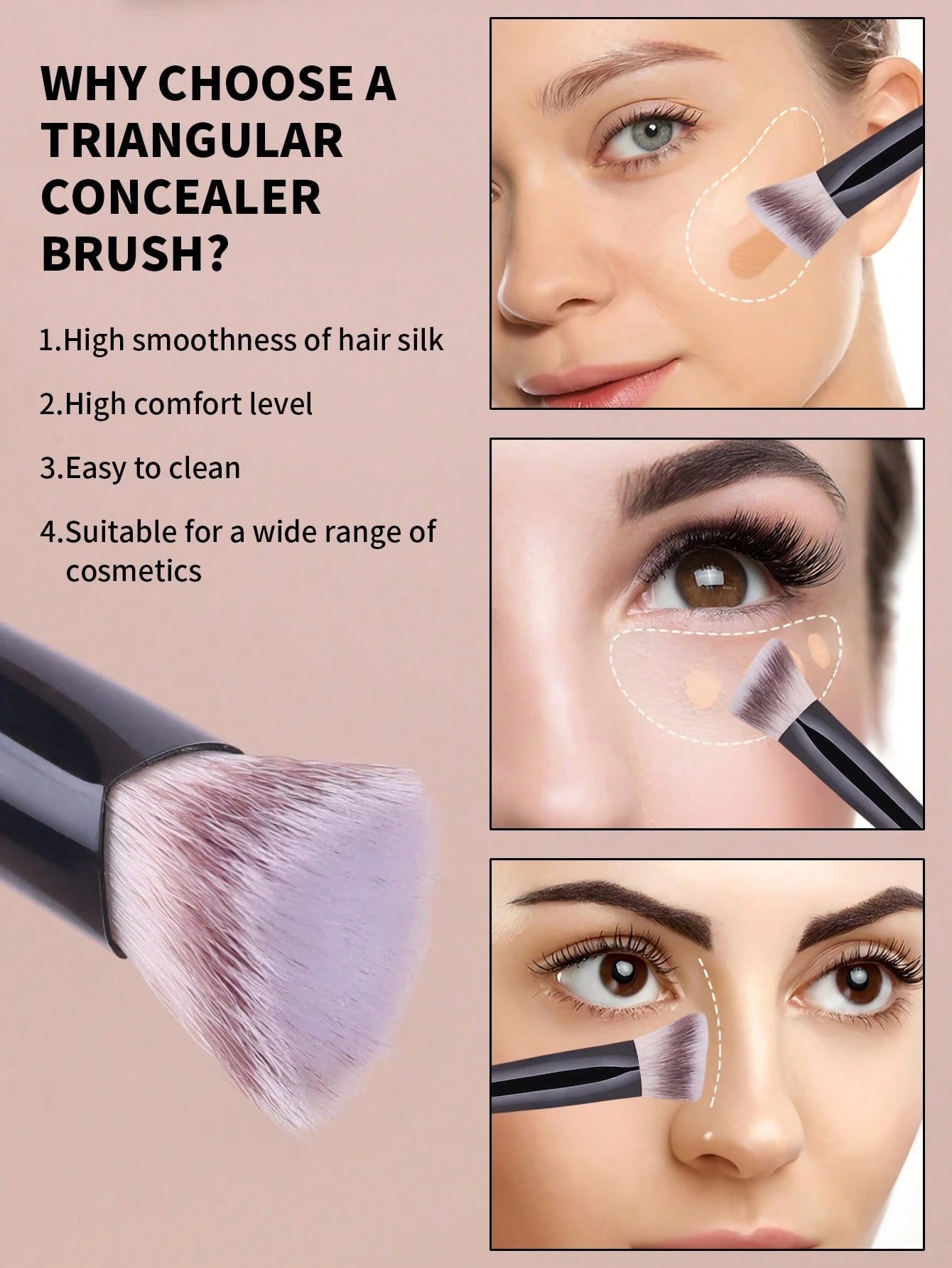 5pcs Professional Makeup Brush Set, Portable Travel Makeup Brushes, Double-Ended Multi-Function Makeup Tools Kit Including Foundation Brush, Powder Brush, Blush Brush, Concealer Brush, Contour Brush