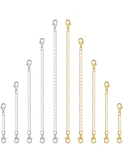 5pcs/Set Adjustable Chain, 5 Lengths, DIY Jewelry Making Accessories For Bracelet, Necklace, Unisex