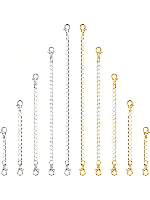 5pcs/Set Adjustable Chain, 5 Lengths, DIY Jewelry Making Accessories For Bracelet, Necklace, Unisex