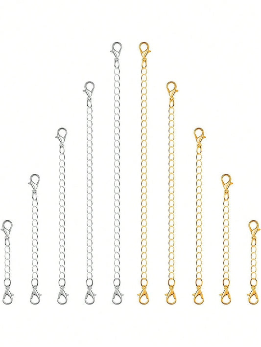 5pcs/Set Adjustable Chain, 5 Lengths, DIY Jewelry Making Accessories For Bracelet, Necklace, Unisex
