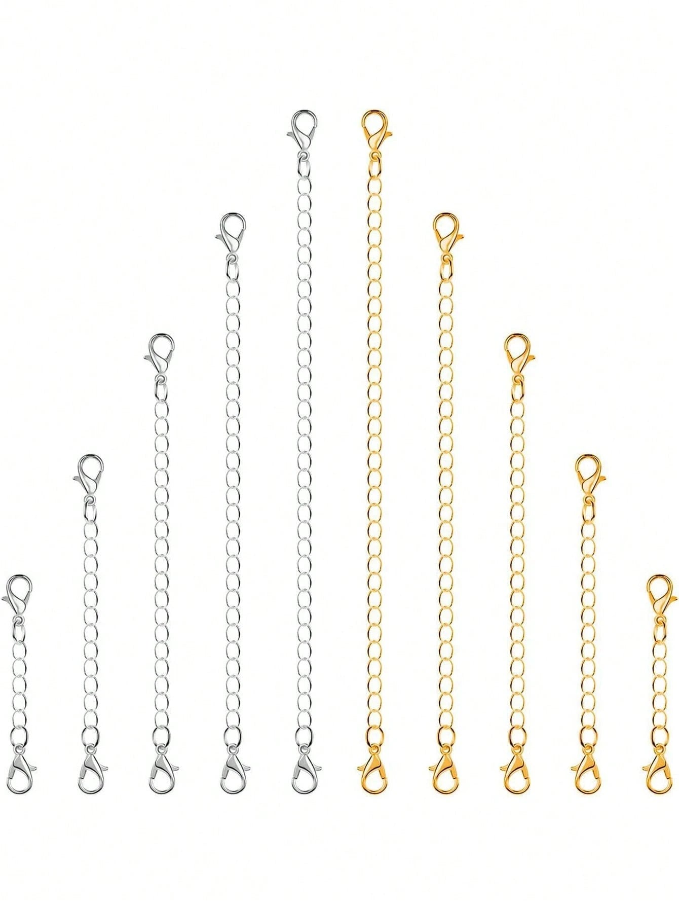 5pcs/Set Adjustable Chain, 5 Lengths, DIY Jewelry Making Accessories For Bracelet, Necklace, Unisex