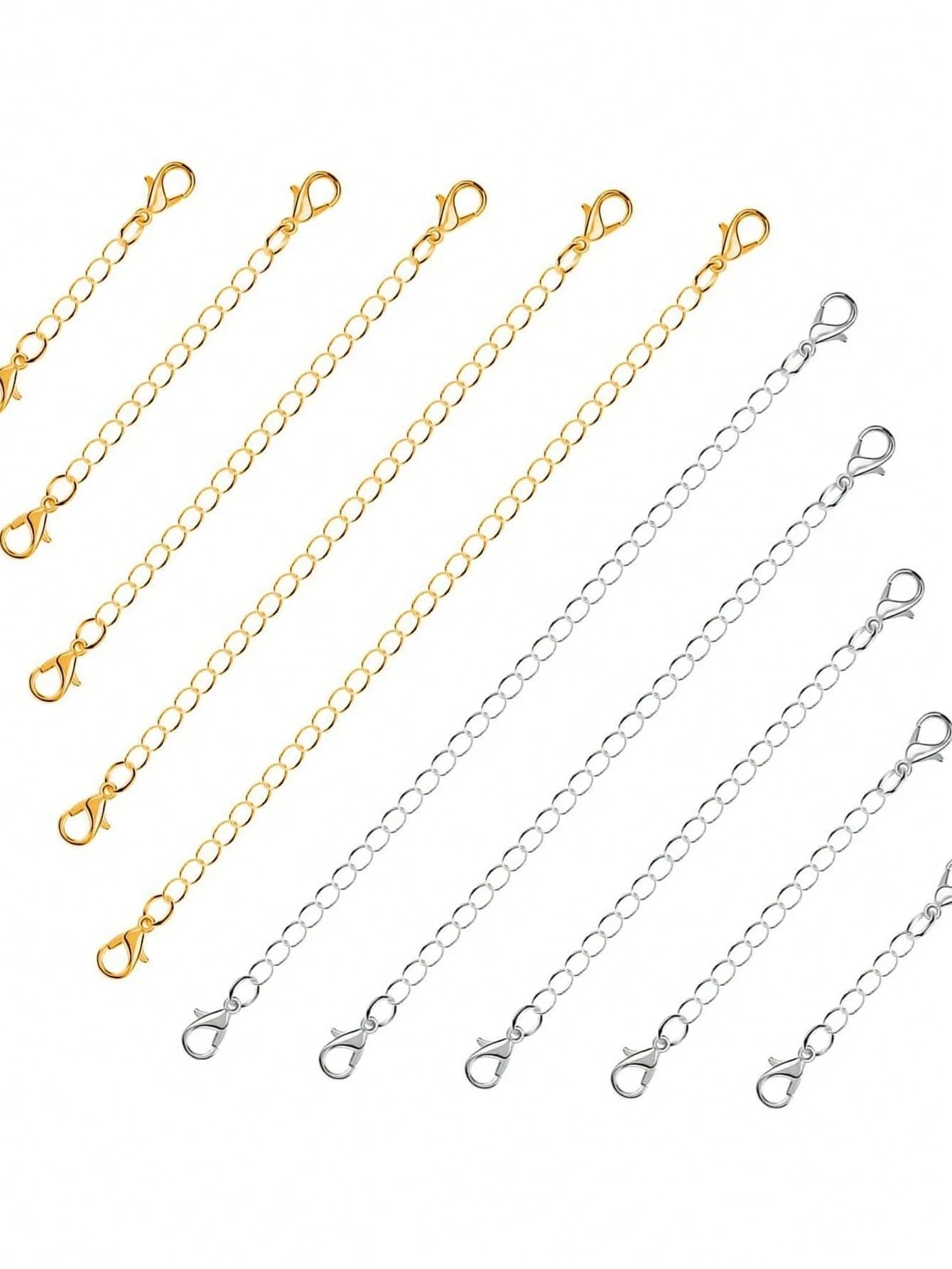 5pcs/Set Adjustable Chain, 5 Lengths, DIY Jewelry Making Accessories For Bracelet, Necklace, Unisex