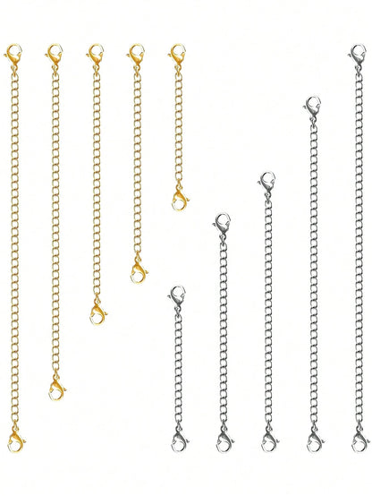 5pcs/Set Adjustable Chain, 5 Lengths, DIY Jewelry Making Accessories For Bracelet, Necklace, Unisex