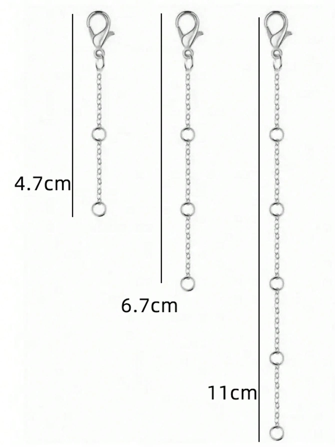 5pcs/Set Adjustable Chain, 5 Lengths, DIY Jewelry Making Accessories For Bracelet, Necklace, Unisex