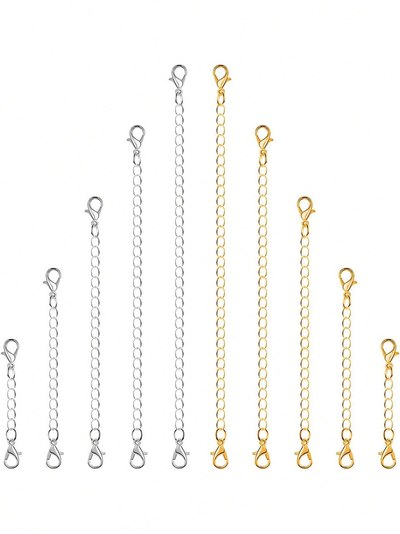 5pcs/Set Adjustable Chain, 5 Lengths, DIY Jewelry Making Accessories For Bracelet, Necklace, Unisex