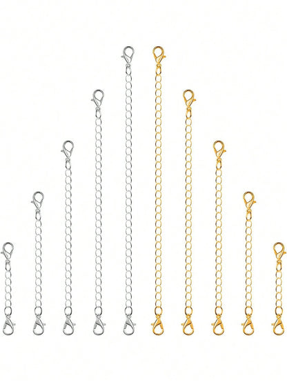 5pcs/Set Adjustable Chain, 5 Lengths, DIY Jewelry Making Accessories For Bracelet, Necklace, Unisex
