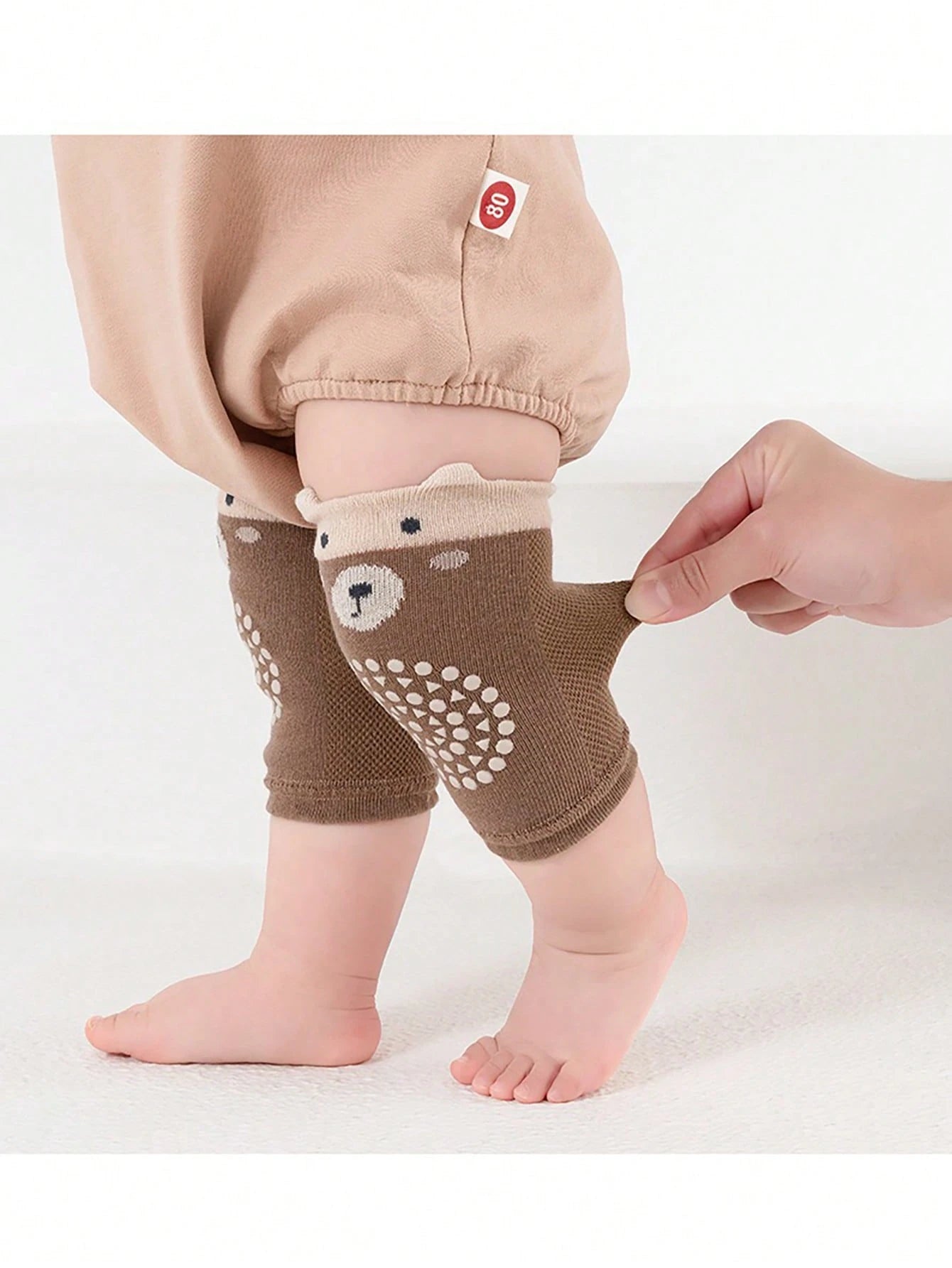 5pcs/Set Baby Crawling Anti-Slip Kneepads, Knitted Toddler Knee Pads With Dinosaur & Elephant Designs For Infant Crawling & Walking