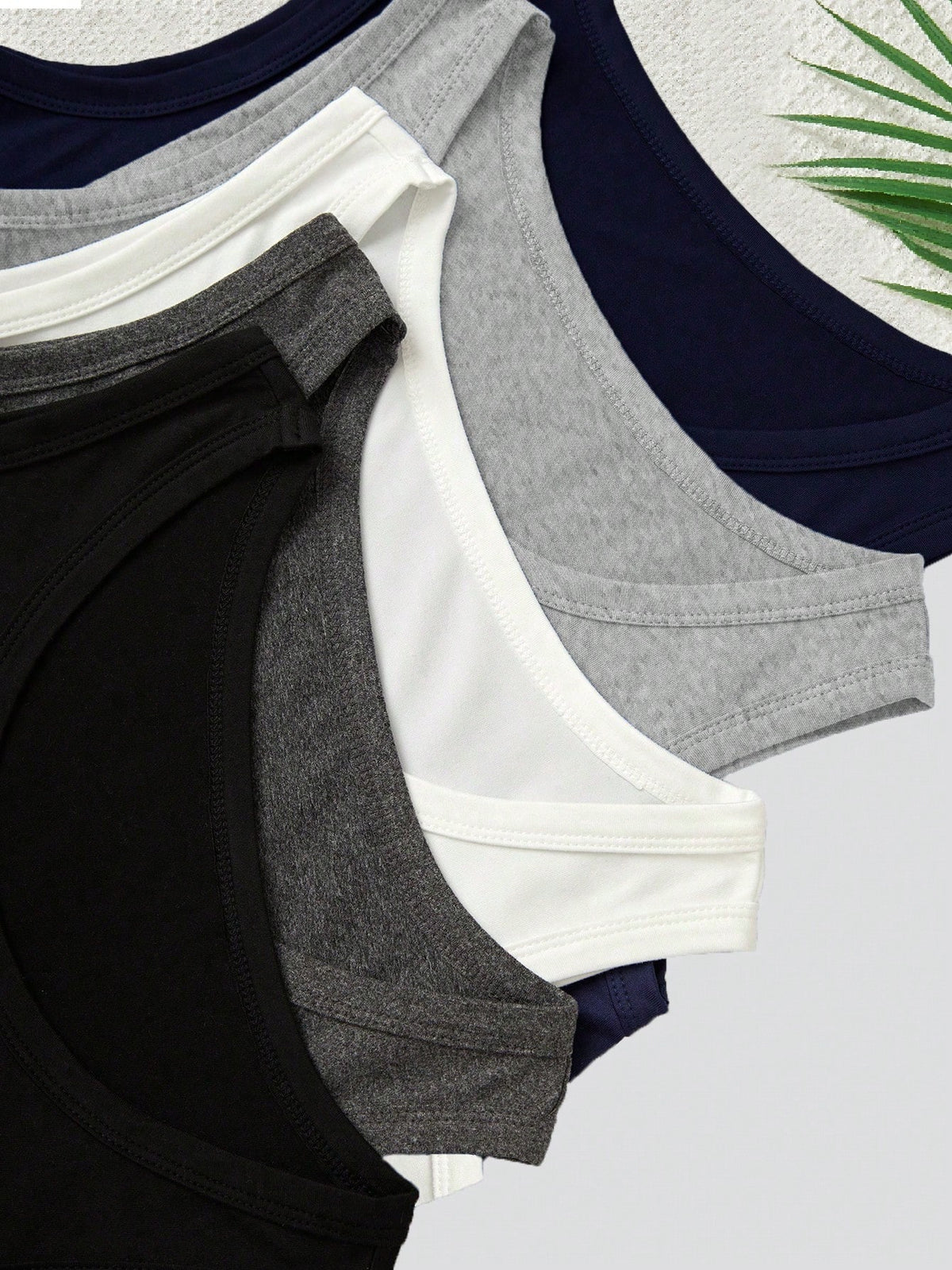 5pcs/Set Boys Elegant Solid Color Sleeveless Vest Underwear Set, Comfortable Casual Style