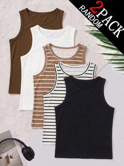 5pcs/Set Boys Elegant Solid Color Sleeveless Vest Underwear Set, Comfortable Casual Style