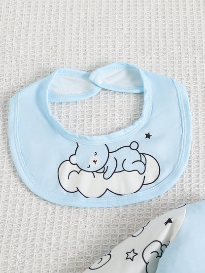5pcs/Set English Cloud Bear Baby Newborn Crawling Rompers