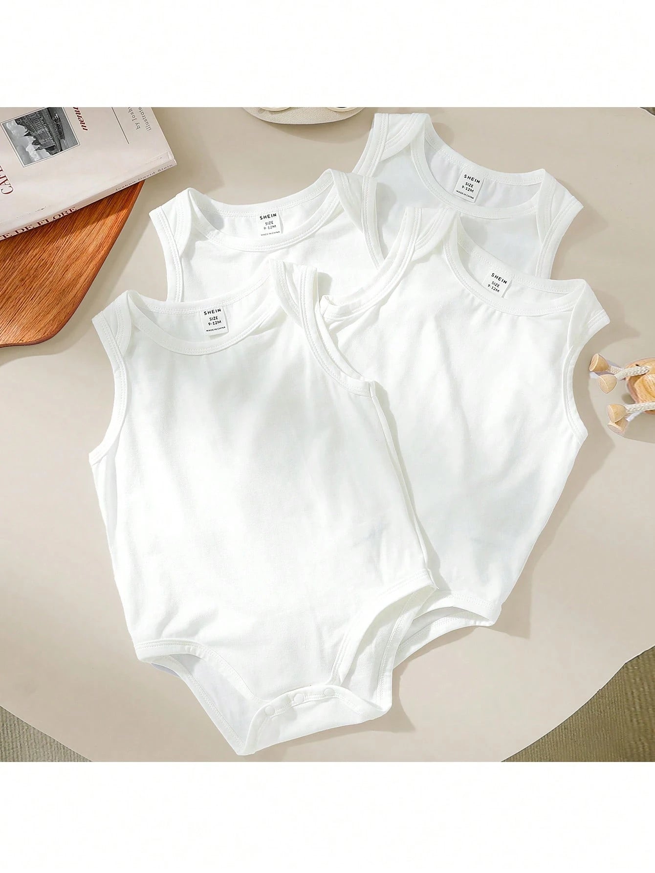 5pcs/Set Unisex Baby Boy Summer Cute Versatile Knitted Striped Tank Tops, Multi-Color Versatile Bodysuits, Neutral Color Baby Clothing, Suitable For Spring/Summer Daily Wear, Play, Party, Photography