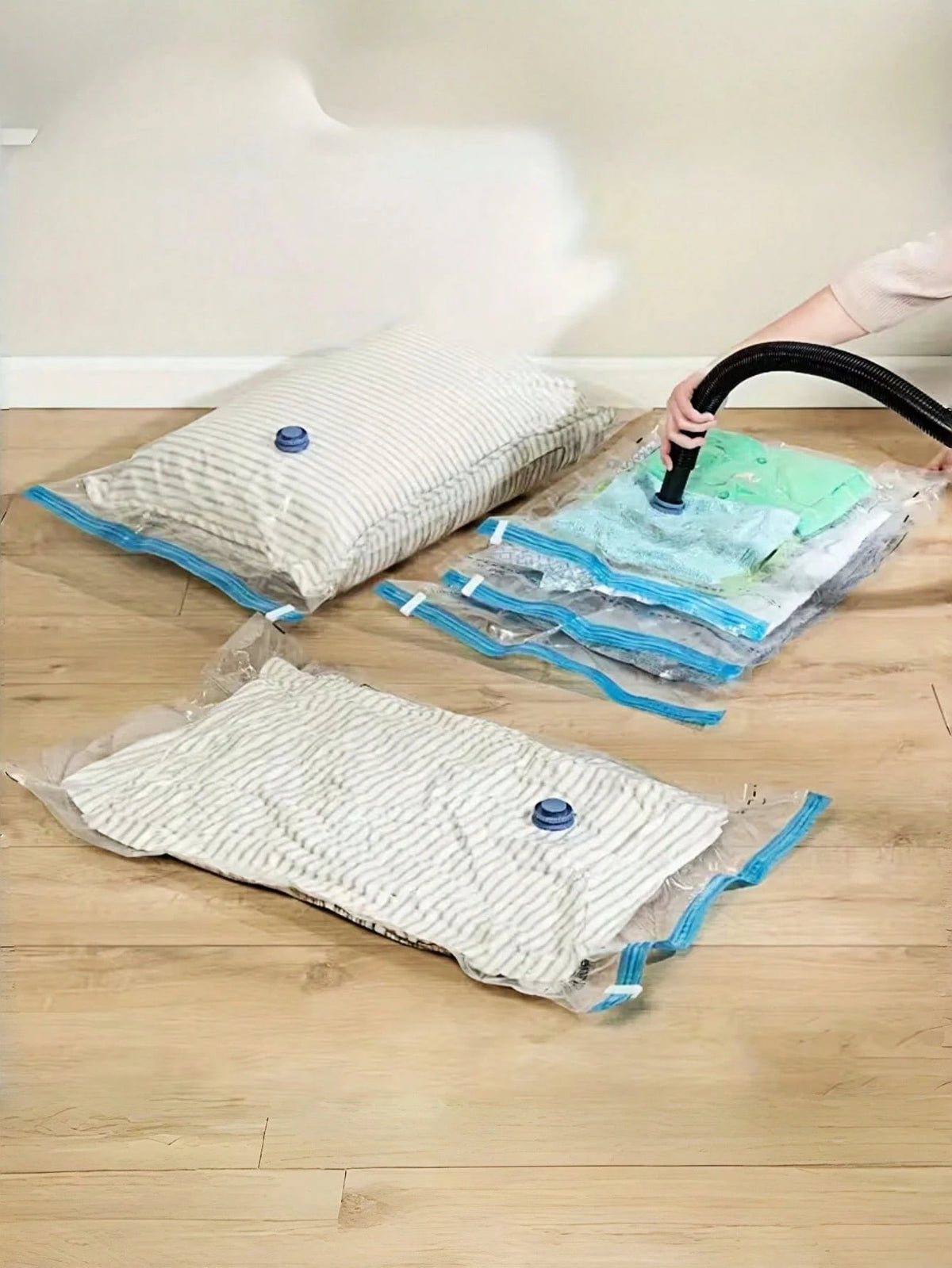 5Pcs Storage Bags, Vacuum Compression Storage Bags, Clothing And Bedding Organizing Bags, Household Essentials, Bags Dedicated For Clothes And Luggage, Storage Bags, Suitable For Travel, Tourism, Movi