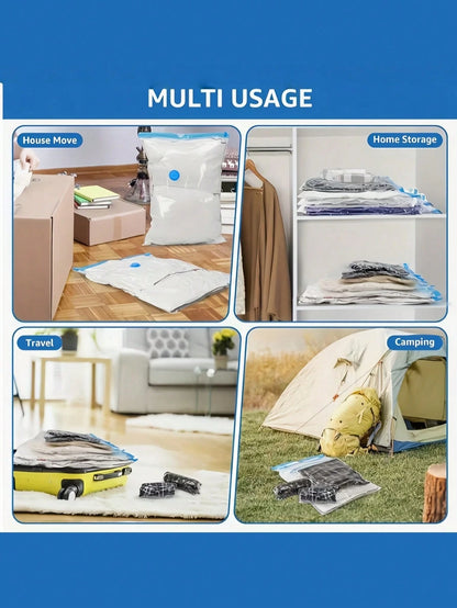 5Pcs Storage Bags, Vacuum Compression Storage Bags, Clothing And Bedding Organizing Bags, Household Essentials, Bags Dedicated For Clothes And Luggage, Storage Bags, Suitable For Travel, Tourism, Movi