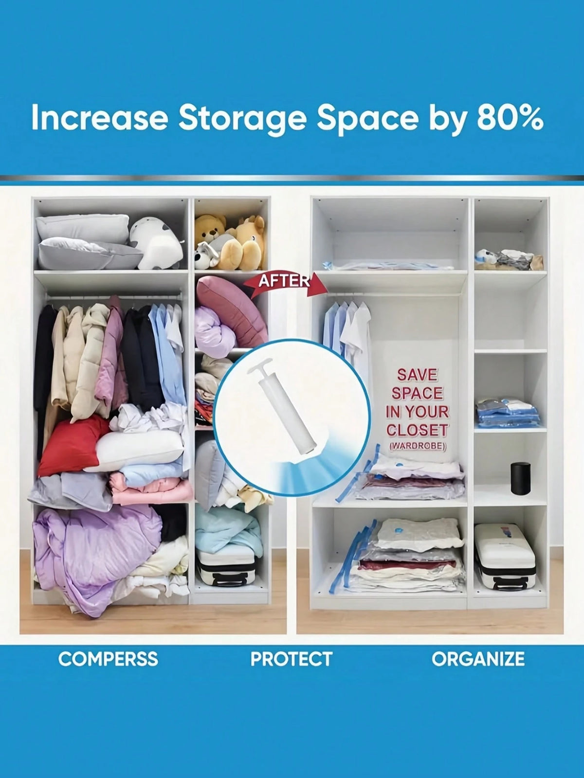 5Pcs Storage Bags, Vacuum Compression Storage Bags, Clothing And Bedding Organizing Bags, Household Essentials, Bags Dedicated For Clothes And Luggage, Storage Bags, Suitable For Travel, Tourism, Movi