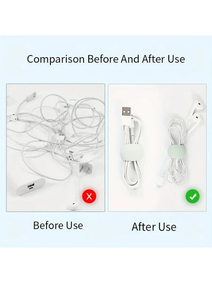 6/12pcs Mix And Match New Cable Storage Organizer, Data Cable Storage Buckle, Travel Data Cable Hub, Earphone Charging Cable Winding Storage Buckle, Simple Multi-Functional Winding Bucklecharger Case