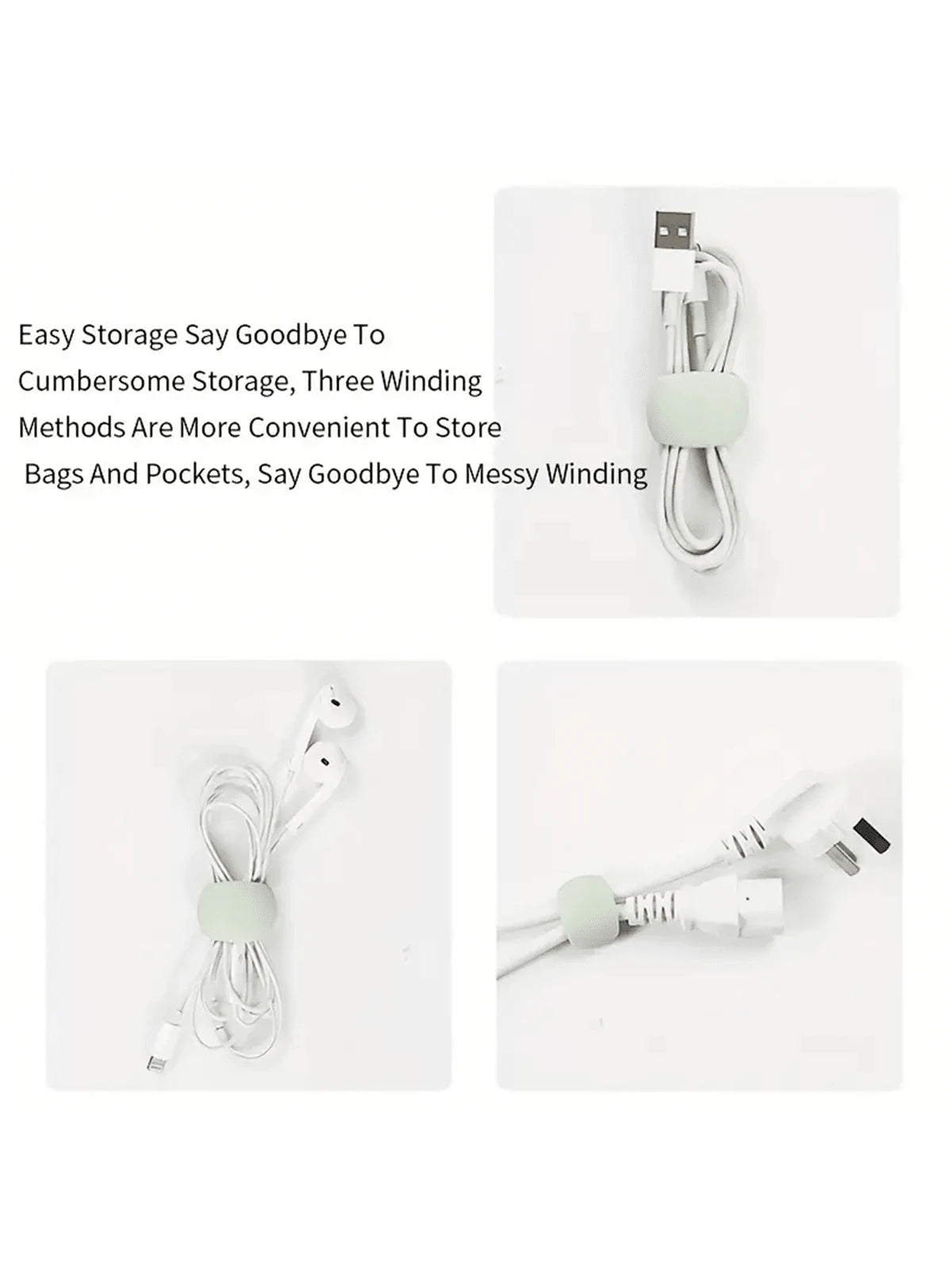 6/12pcs Mix And Match New Cable Storage Organizer, Data Cable Storage Buckle, Travel Data Cable Hub, Earphone Charging Cable Winding Storage Buckle, Simple Multi-Functional Winding Bucklecharger Case