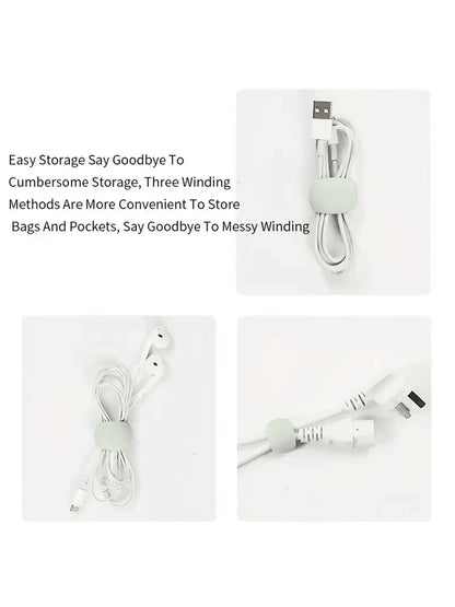 6/12pcs Mix And Match New Cable Storage Organizer, Data Cable Storage Buckle, Travel Data Cable Hub, Earphone Charging Cable Winding Storage Buckle, Simple Multi-Functional Winding Bucklecharger Case