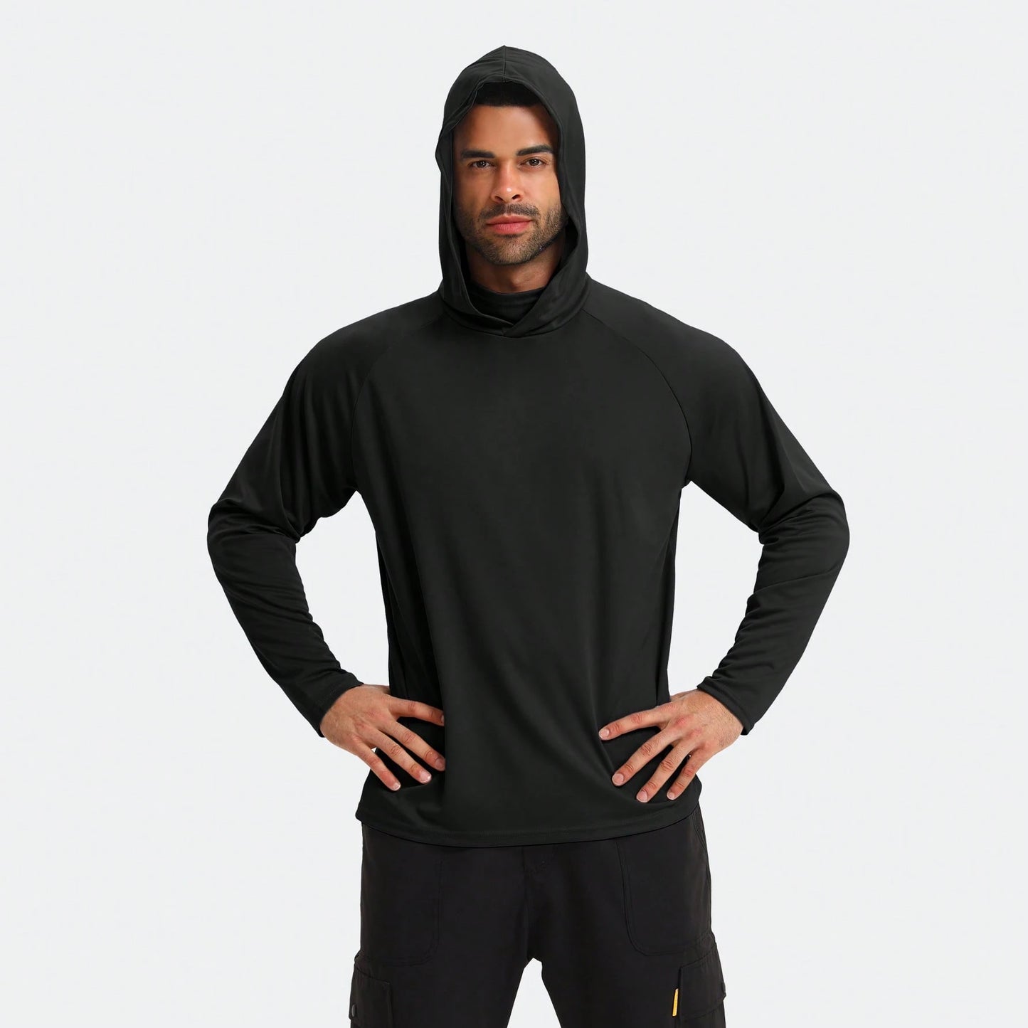 6 Packs Men's Quick Drying Athletic Hoodies With Mask Solid Color Sun Protection Fishing Shirts Hoodie Workwear For Outdoor Activities It's A Gift