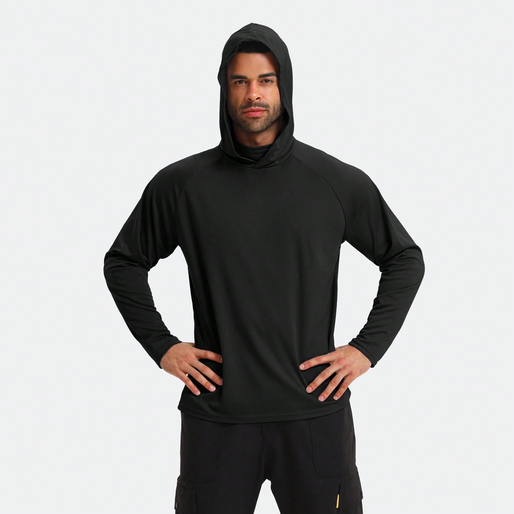 6 Packs Men's Quick Drying Athletic Hoodies With Mask Solid Color Sun Protection Fishing Shirts Hoodie Workwear For Outdoor Activities It's A Gift