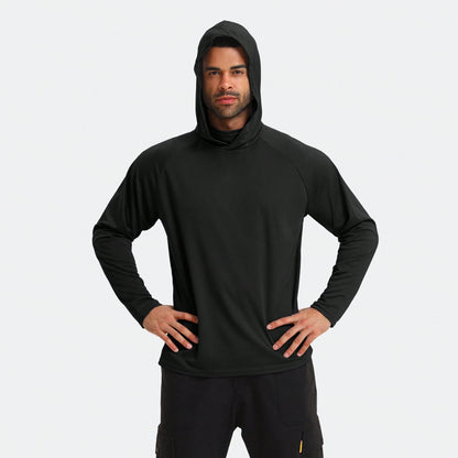 6 Packs Men's Quick Drying Athletic Hoodies With Mask Solid Color Sun Protection Fishing Shirts Hoodie Workwear For Outdoor Activities It's A Gift