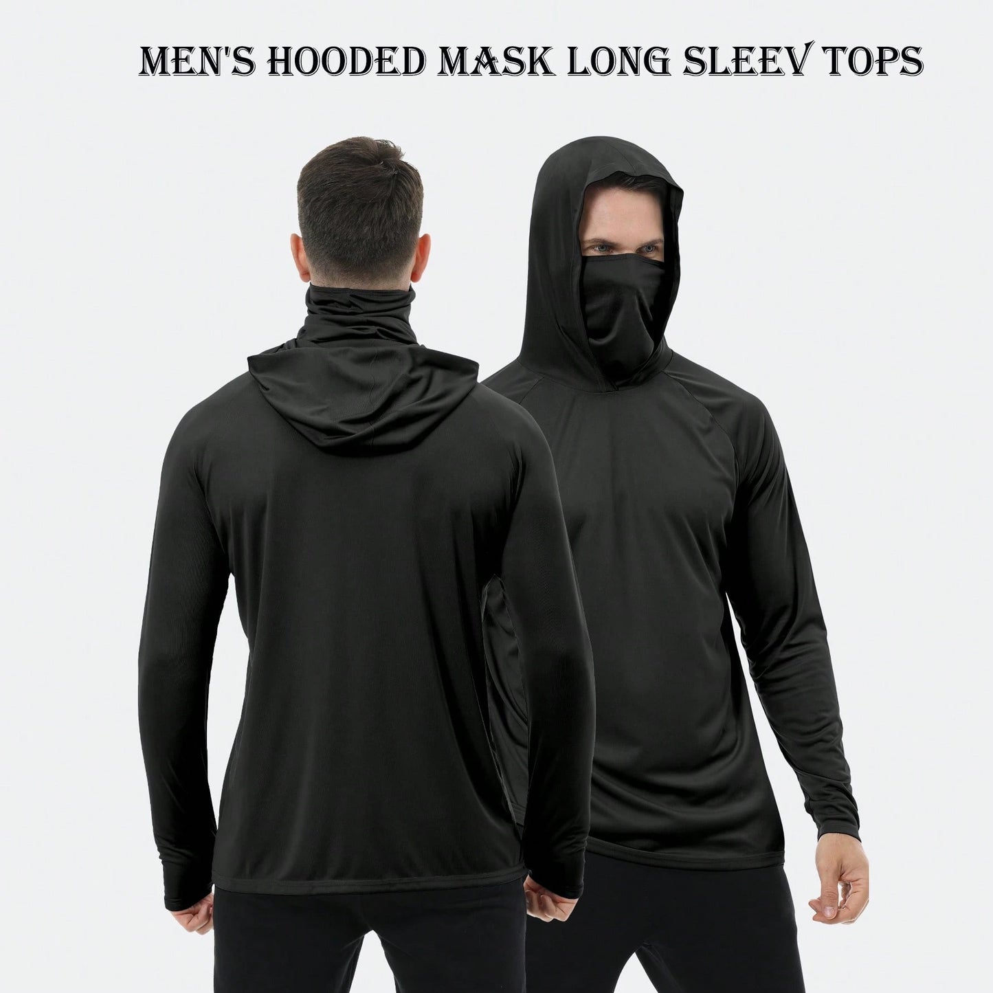 6 Packs Men's Quick Drying Athletic Hoodies With Mask Solid Color Sun Protection Fishing Shirts Hoodie Workwear For Outdoor Activities It's A Gift