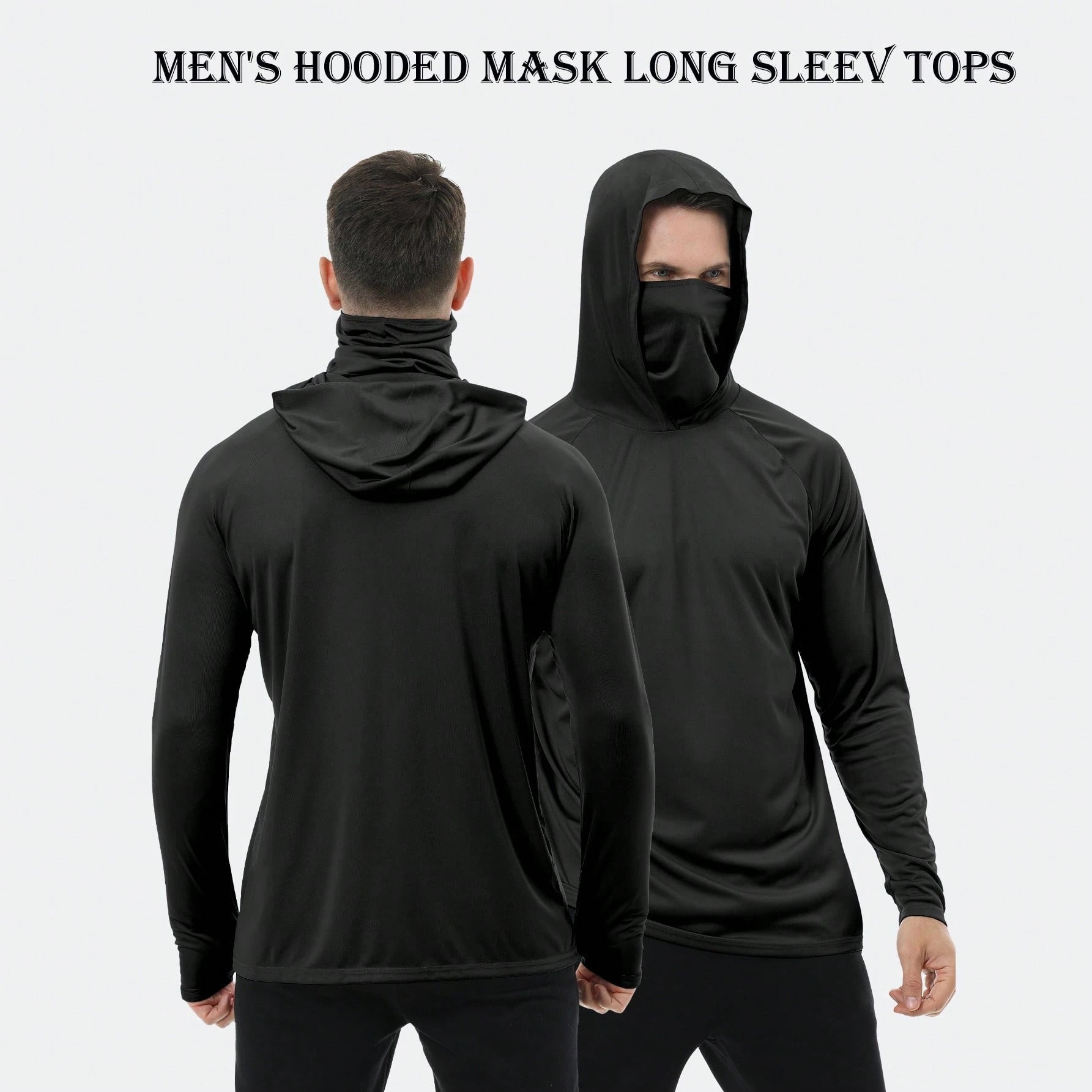 6 Packs Men's Quick Drying Athletic Hoodies With Mask Solid Color Sun Protection Fishing Shirts Hoodie Workwear For Outdoor Activities It's A Gift