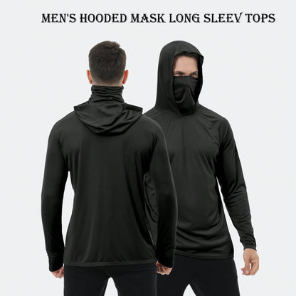 6 Packs Men's Quick Drying Athletic Hoodies With Mask Solid Color Sun Protection Fishing Shirts Hoodie Workwear For Outdoor Activities It's A Gift