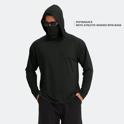 6 Packs Men's Quick Drying Athletic Hoodies With Mask Solid Color Sun Protection Fishing Shirts Hoodie Workwear For Outdoor Activities It's A Gift