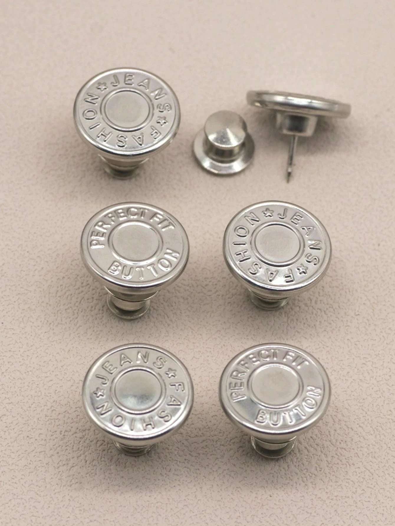 6 Pcs Jeans Buttons Replacement 17mm No Sewing Metal Button Repair Kit Nailless Removable Jean Buttons Replacement Combo Valentines Wedding, Birthday, Buttons, Sewing, Sewing Supplies, Sewing Ac