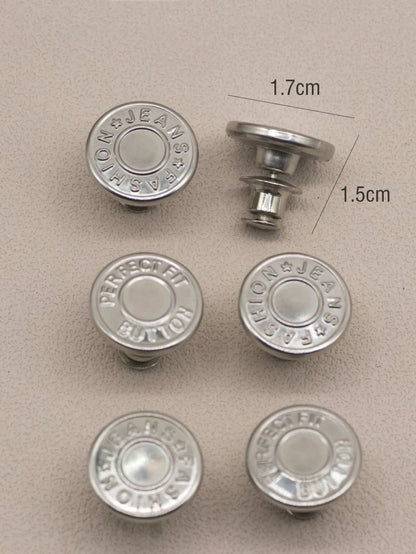 6 Pcs Jeans Buttons Replacement 17mm No Sewing Metal Button Repair Kit Nailless Removable Jean Buttons Replacement Combo Valentines Wedding, Birthday, Buttons, Sewing, Sewing Supplies, Sewing Ac